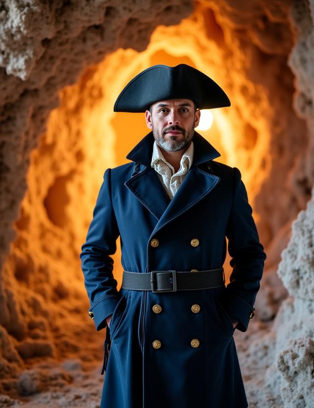 Nawigator w historycznym stroju w kopalni soli